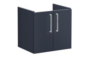 VitrA Root Flat 60cm 2 Door Wall Hung Washbasin Unit - Matt Dark Blue